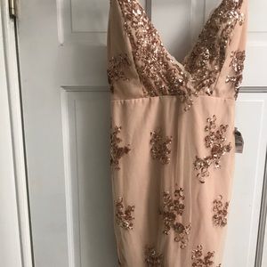 Rose gold sequin dress